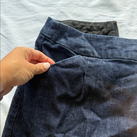J Crew Stretch Classic Blue Denim Skirt - Picture 8 of 9
